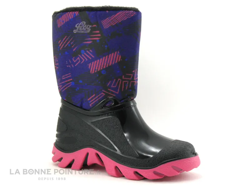 Achat chaussures LICO Enfant Botte Pluie Neige, vente Lico PLAYER 730032 Noir Rose Bleu - Botte neige fille