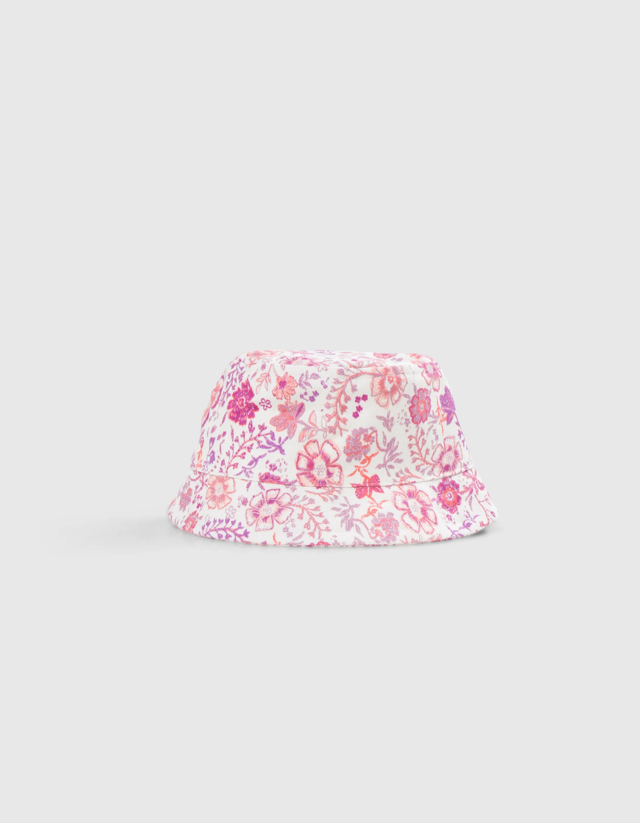 Bob lilas imprimé fleurs et broderie fille