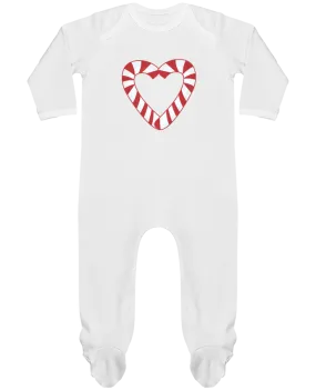 Body Pyjama Bébé Christmas Candy Cane Heart par tunetoo