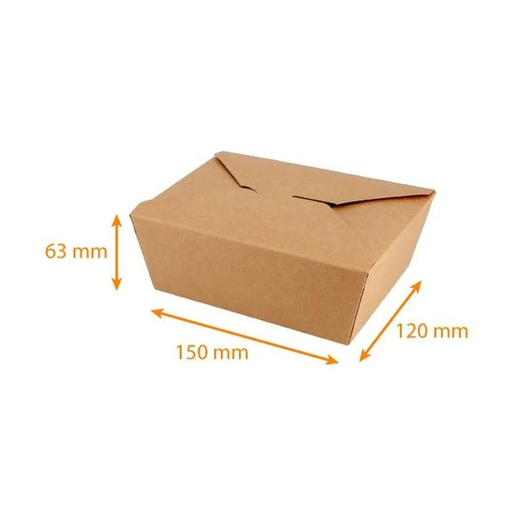 Boites américaines étanches 1350ml 'naturel' 152x121x65mm par 300