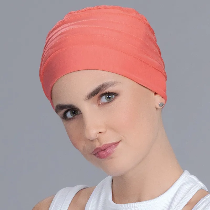 Bonnet chimio en bambou Anoki Corail - Ellen Wille