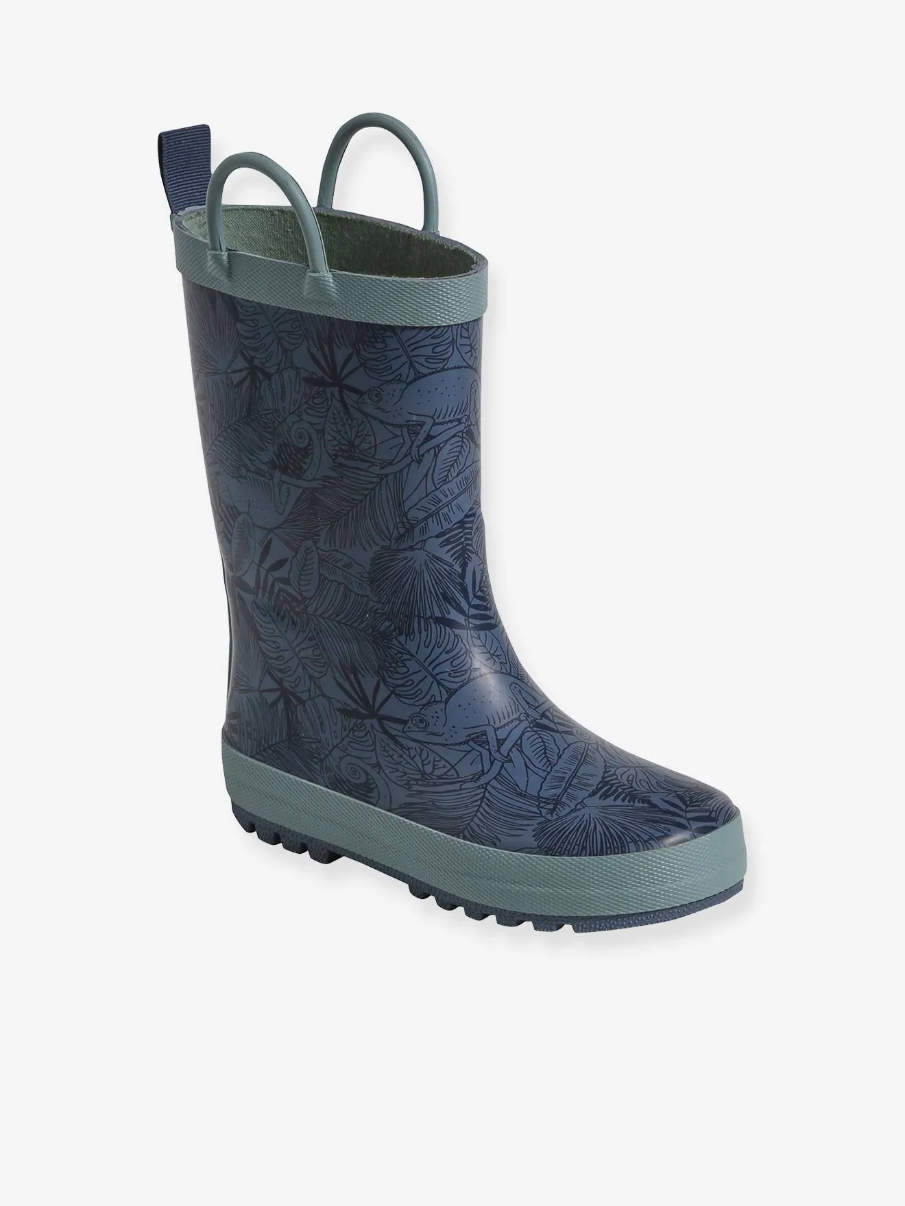 Bottes de pluie caoutchouc enfant collection maternelle bleu imprimé - Vertbaudet
