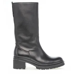 Bottes mid noires en cuir