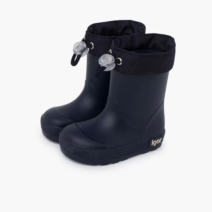 Bottes pluie souples col ajustable enfants