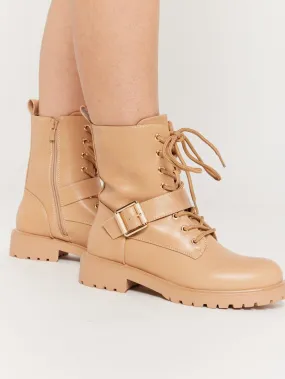 Bottines de pluie beige