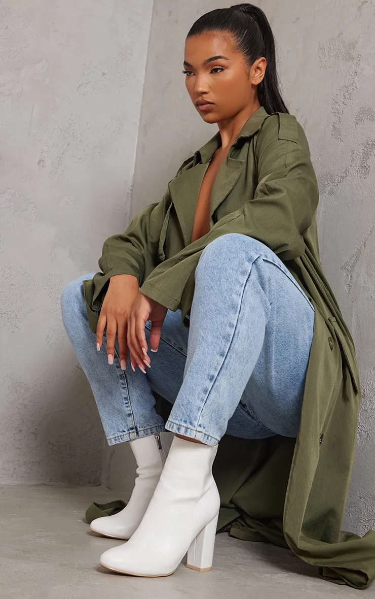 Bottines en PU blanc