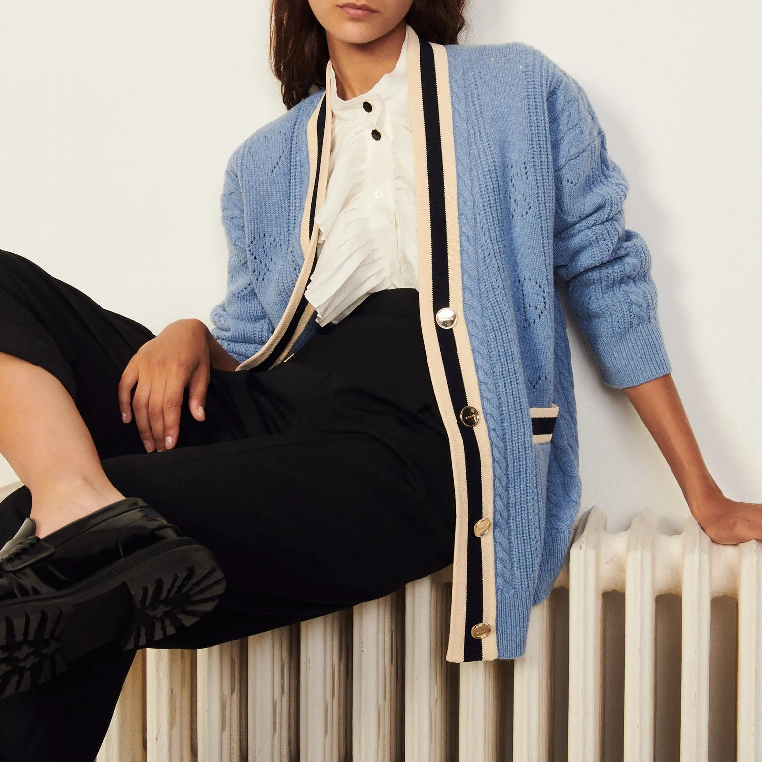 Cardi coat long en maille