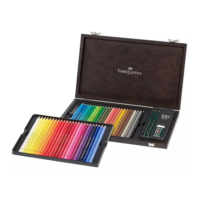 Coffret bois 48 crayons Polychromos Faber Castell