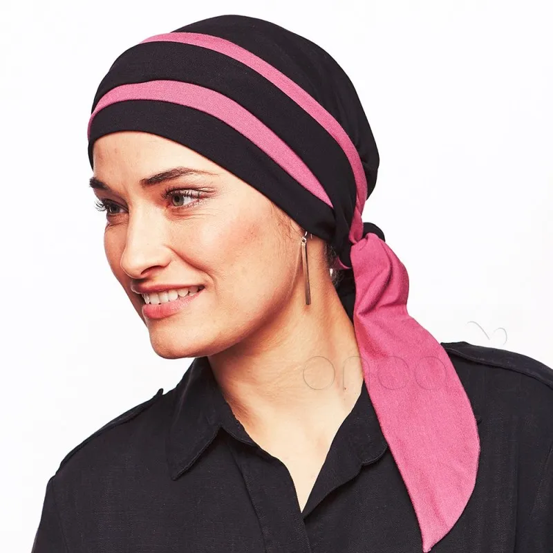 Foulard Chimio Julia - Noir et rose violet