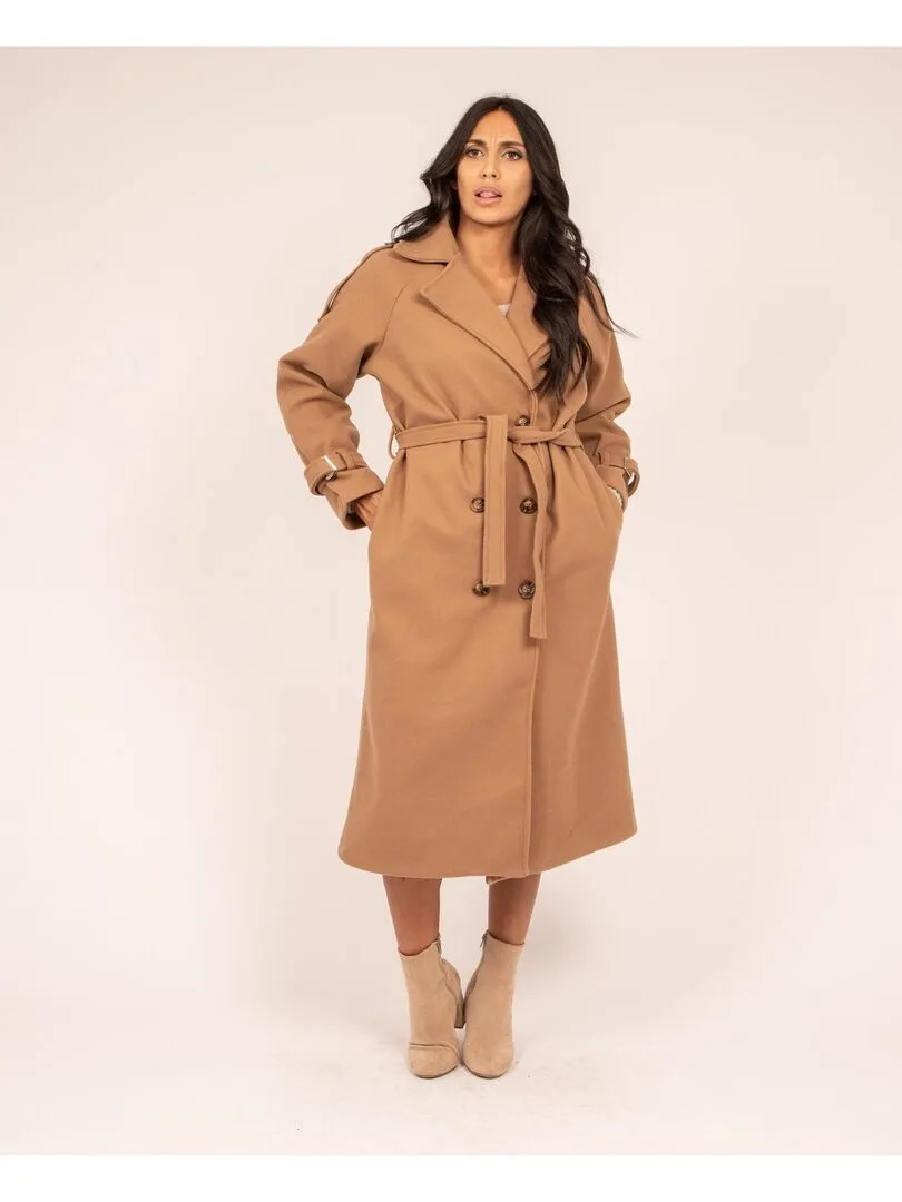 Manteau long UDOLY - Marron caramel