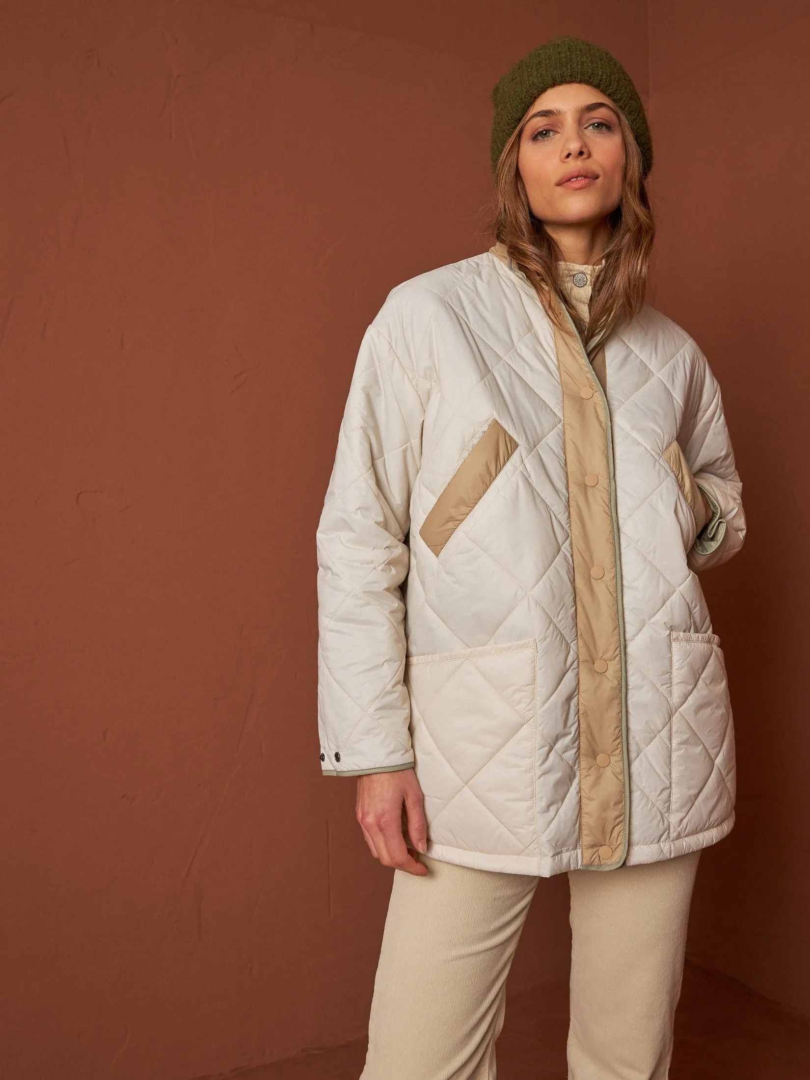 MANTEAU MATELASSÉ TRICOLORE
