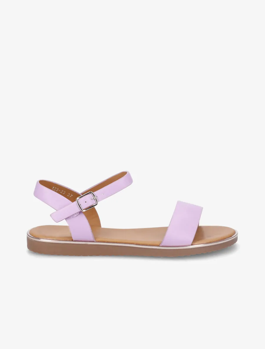 Nu-pieds basiques en simili - Lilas