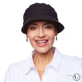 Oncovia- Casquette chimio Anna froissé noir