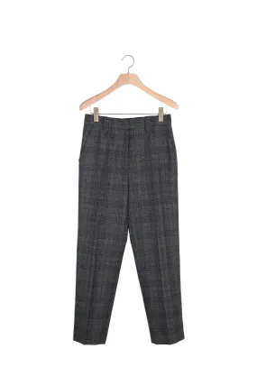 Pantalon droit à carreaux