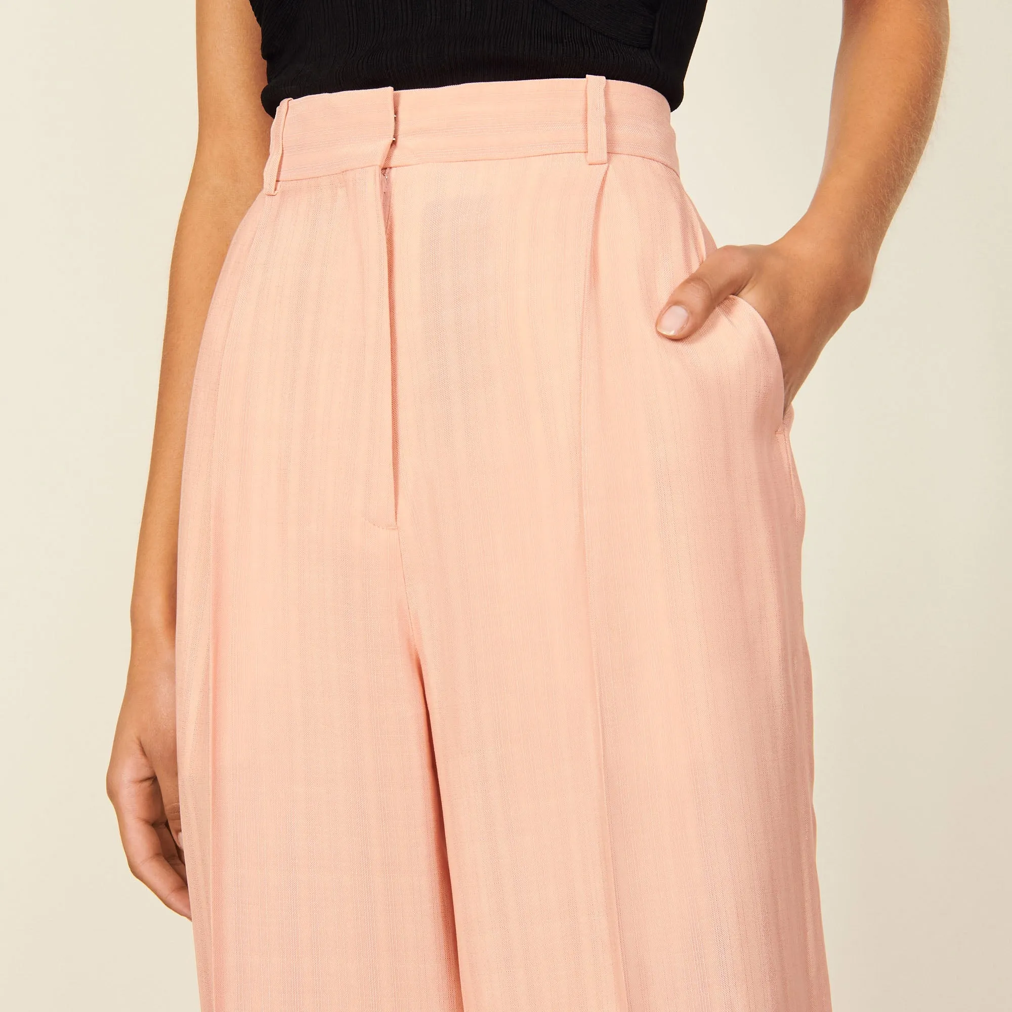 Pantalon droit à plis