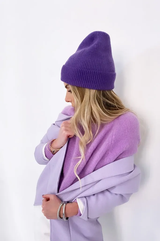 Pull col rond lilas