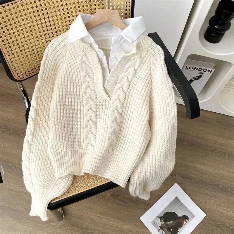 Pull-over Tricoté Vintage pour Femmes