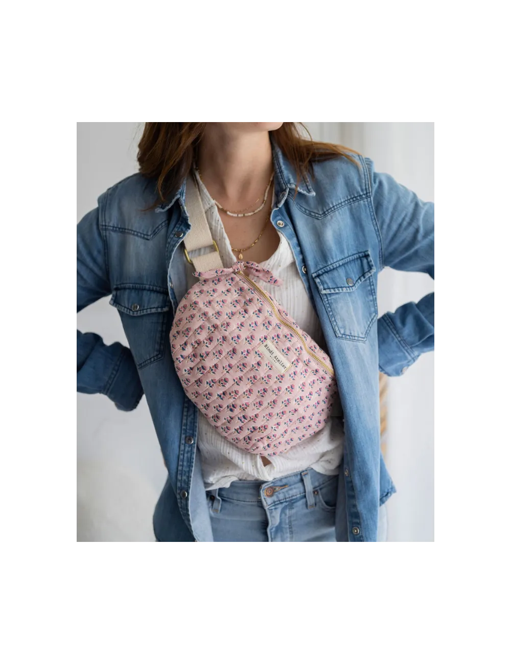 Sac banane fleurie Aarti Lilas - Bindi Atelier