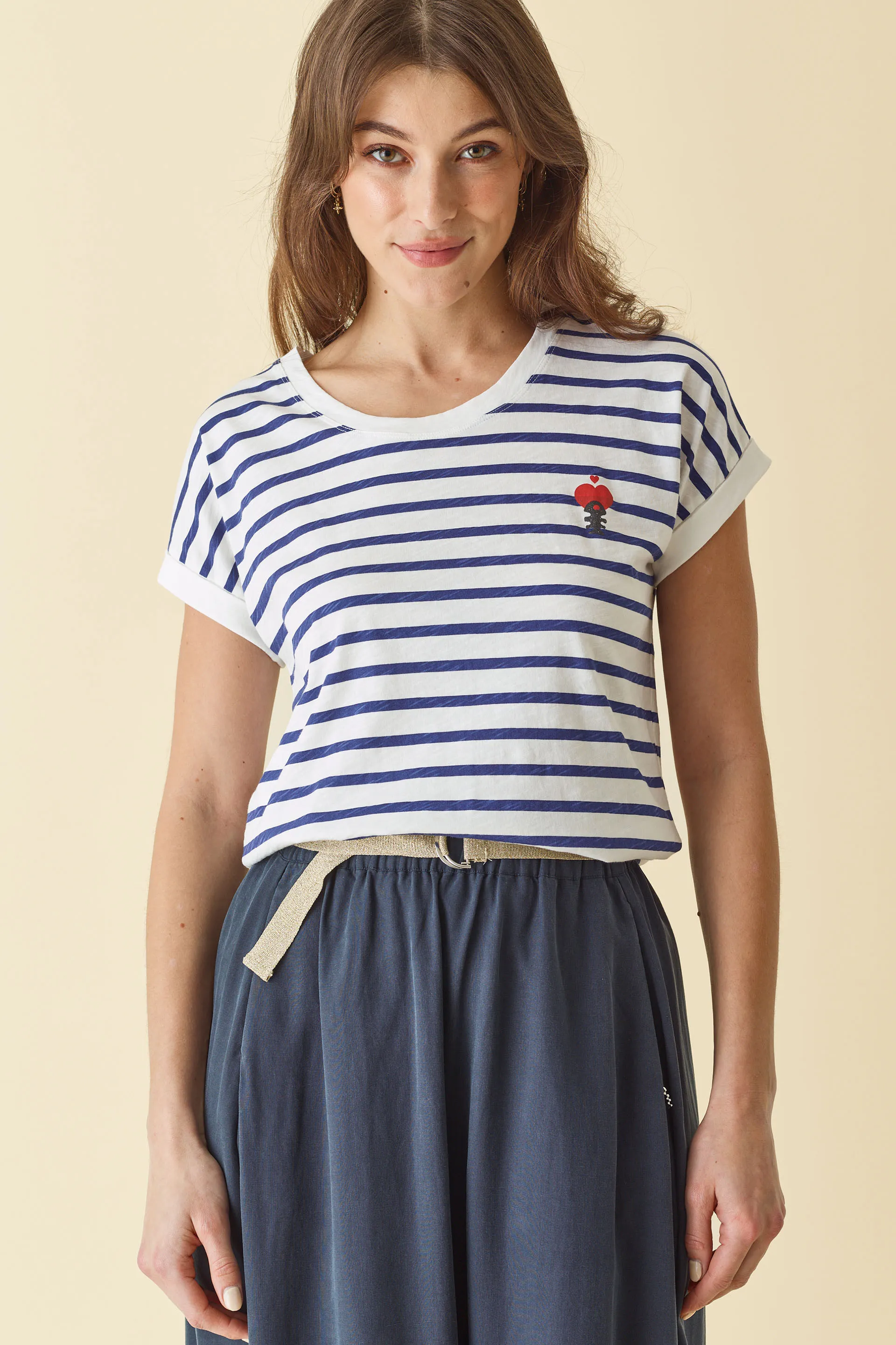 T-SHIRT RAYÉ HEART