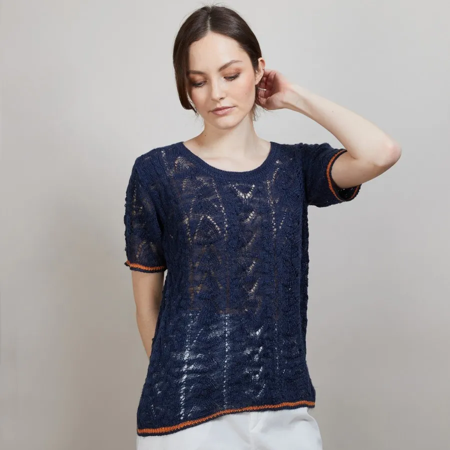 T-shirt tricoté en maille crochet - Claus