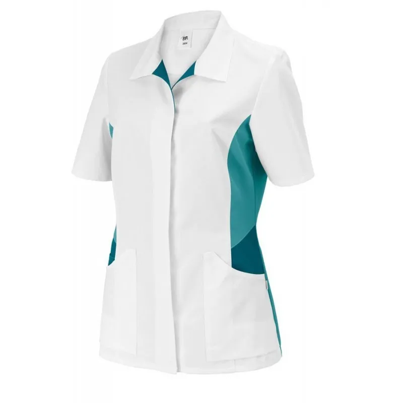 TUNIQUE MÉDICALE BLANCHE PAREMENT COULEUR