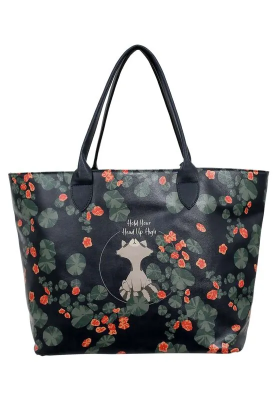 Women Vegan Leather Black Shoulder Bag - Hold Your Head Up High Design